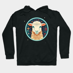 Sheep in Ornament, Love Farm Animals Hoodie